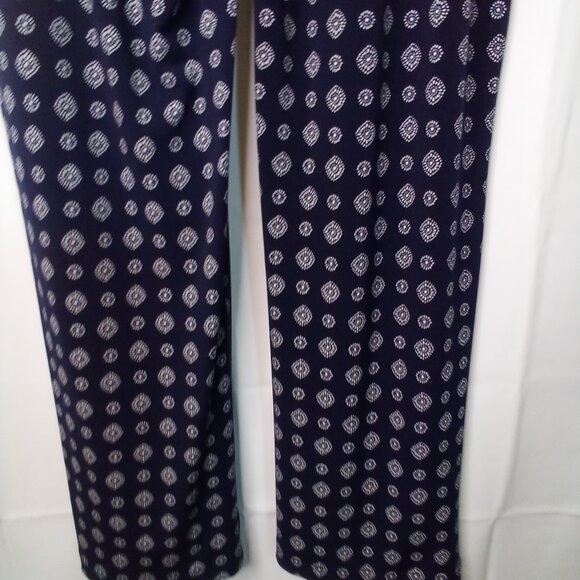 Vince Camuto Pants Women S Pull On Elastic Waist Soft Stretched Pattern Blue - Picture 15 of 16